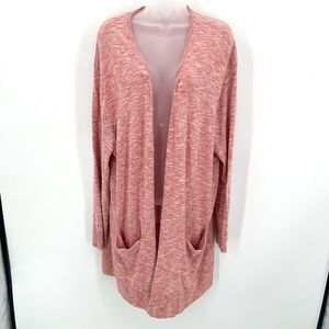 Madewell Cardigan Summer Ryder Open Women’s Size XXL Marled Rose Pink Long New